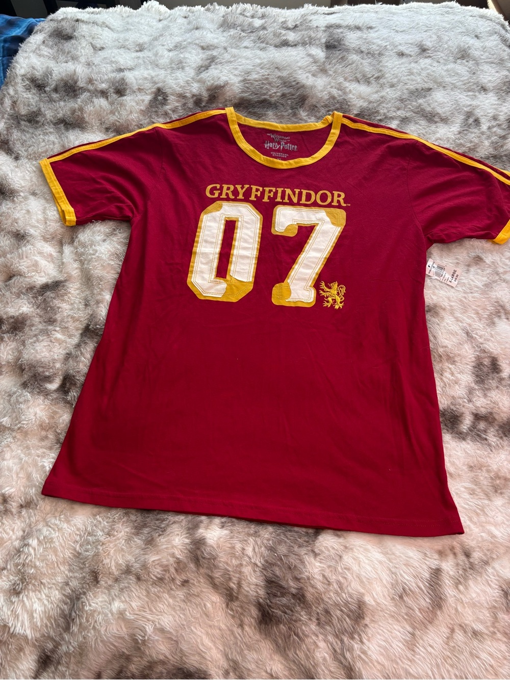 Gryffindor 07 Red Short Sleeve Tee with Gold Trim